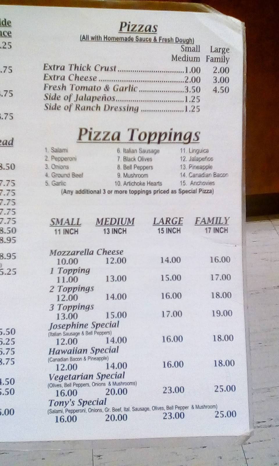 Tonys Pizzeria | restaurant | 413 W Shields Ave, Fresno, CA 93705, USA | 5592243344 OR +1 559-224-3344