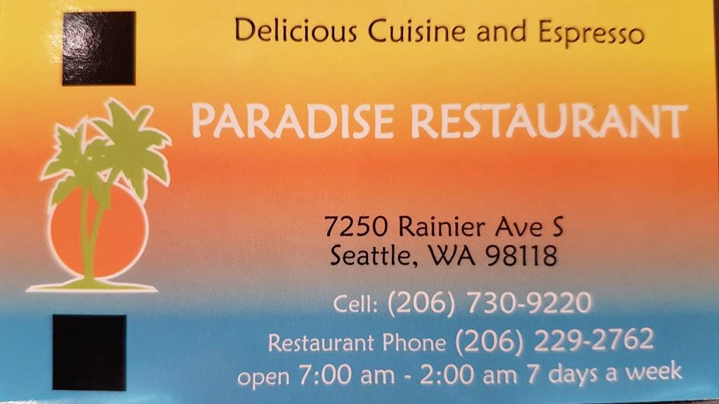 Paradise Restaurant | restaurant | 7250 Rainier Ave S, Seattle, WA 98118, USA | 2067309220 OR +1 206-730-9220