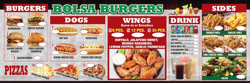 Bolsa Burgers | restaurant | 2918 S Jupiter Rd, Garland, TX 75041, USA | 9722468851 OR +1 972-246-8851