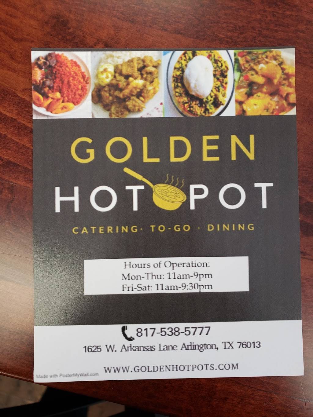 Golden Hot Pot | restaurant | 1625 W Arkansas Ln, Arlington, TX 76013, USA | 8175385777 OR +1 817-538-5777