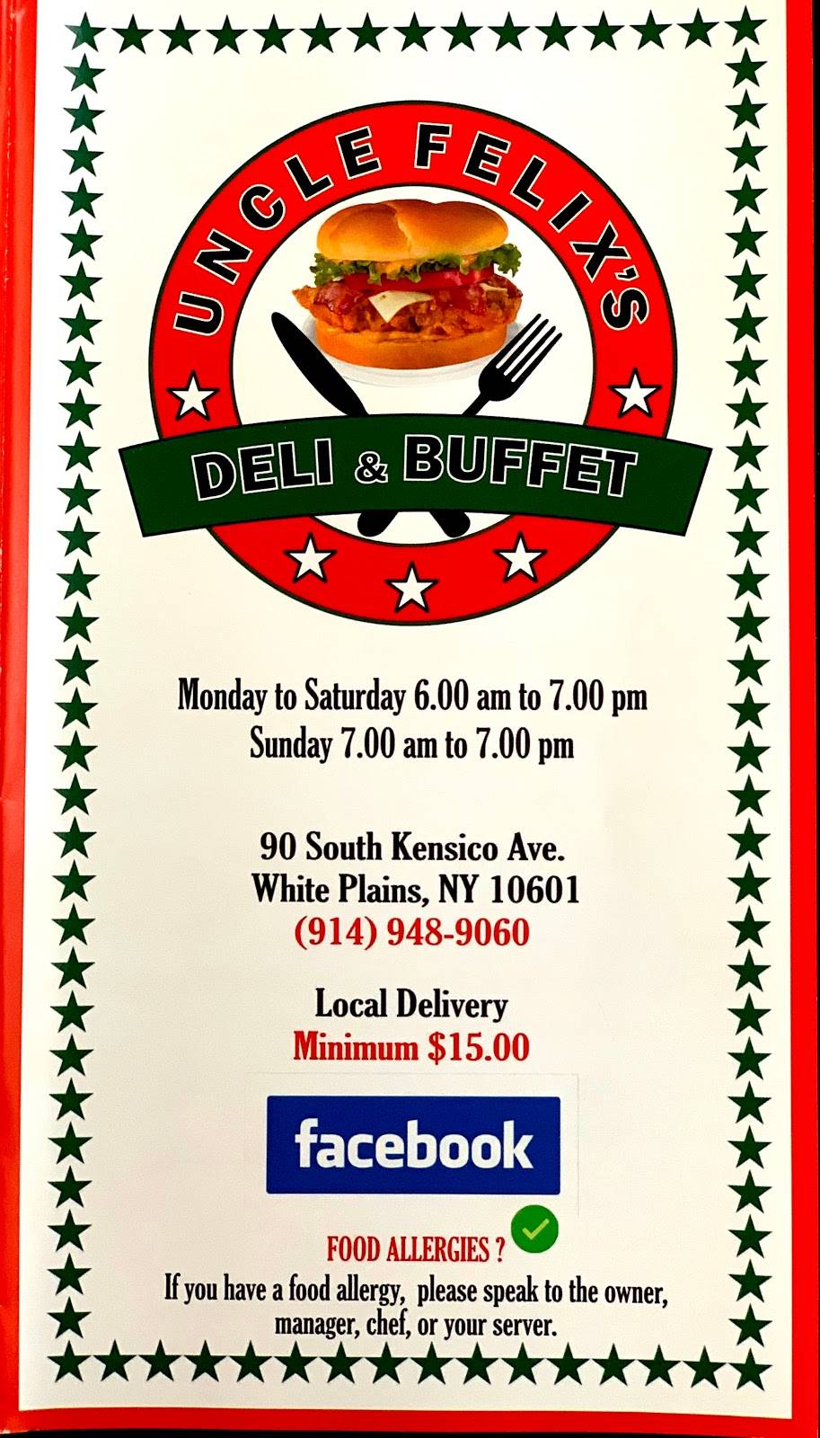 Uncle Felixs Deli | restaurant | 90 S Kensico Ave, White Plains, NY 10601, USA | 9149489060 OR +1 914-948-9060