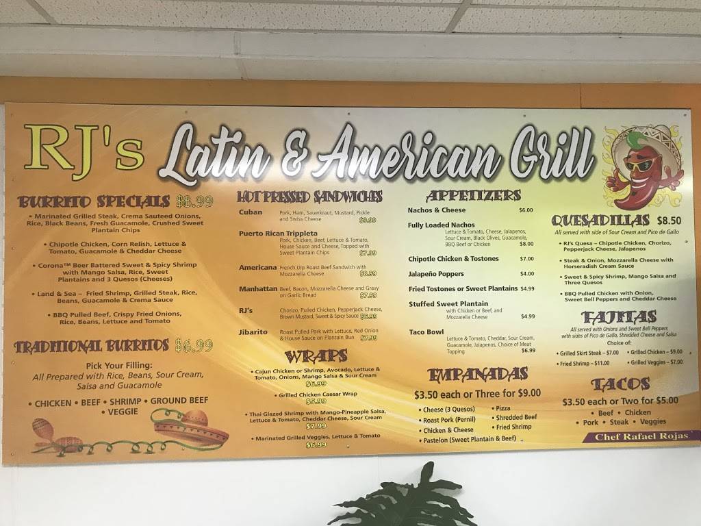 RJ’s Latín & American Grill | restaurant | 524 Mastic Rd, Mastic Beach, NY 11951, USA | 6317725221 OR +1 631-772-5221