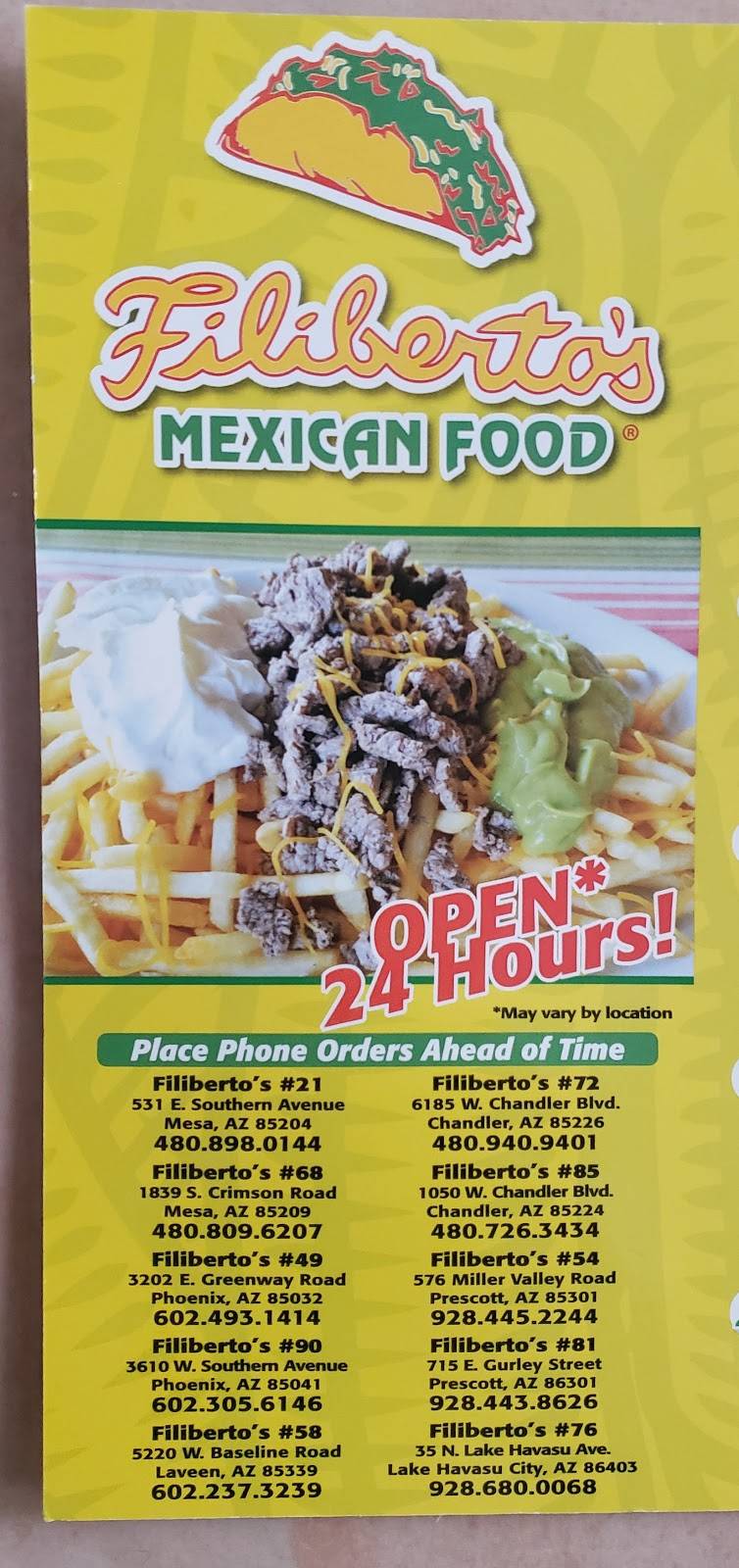 Filbertos Mexican Food | restaurant | 15504 W Bell Rd, Surprise, AZ 85374, USA | 6232489064 OR +1 623-248-9064