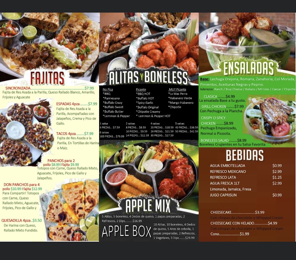 Apple Wings Mission | restaurant | 5202 N La Homa Rd, Mission, TX 78574, USA | 9567803383 OR +1 956-780-3383