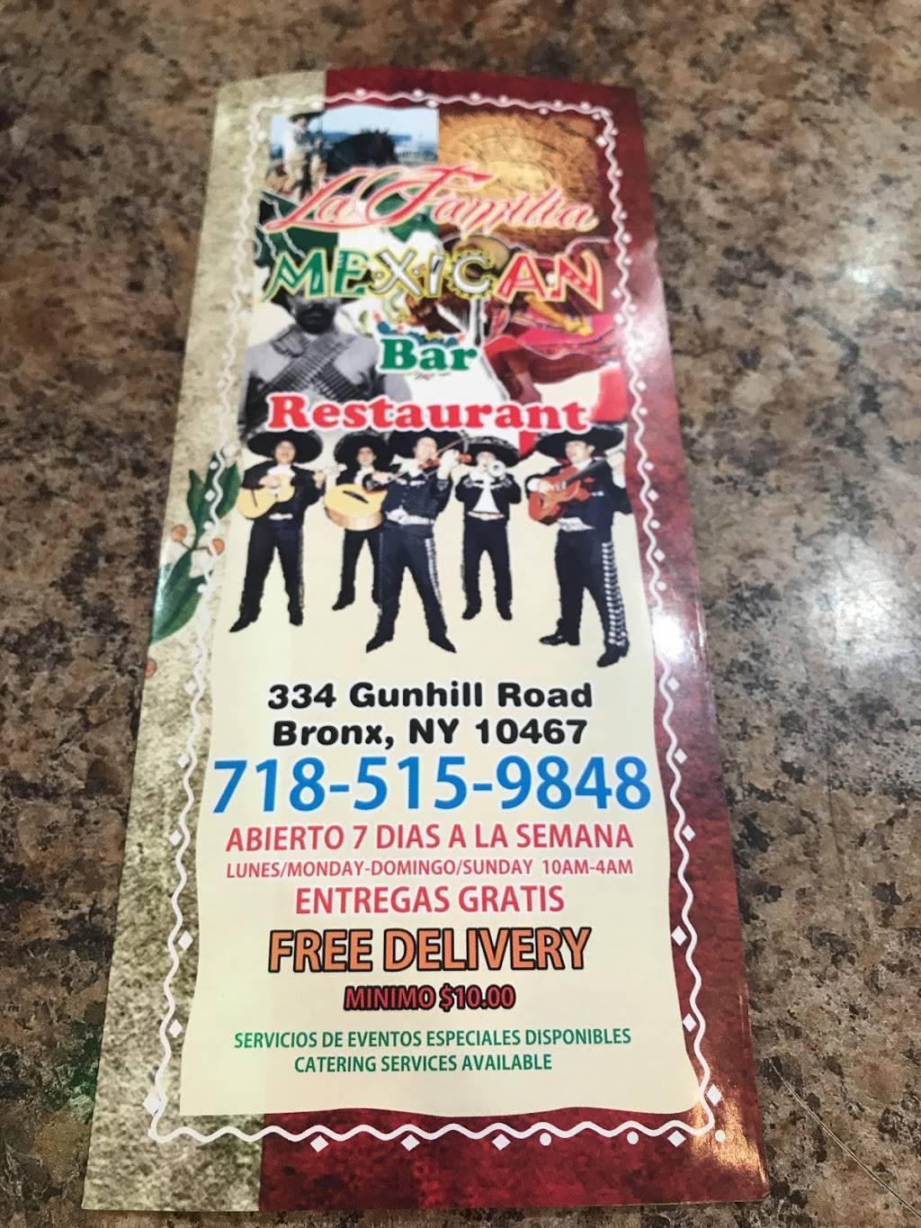 La Familia | restaurant | 334 E Gun Hill Rd, Bronx, NY 10467, USA | 7185159848 OR +1 718-515-9848
