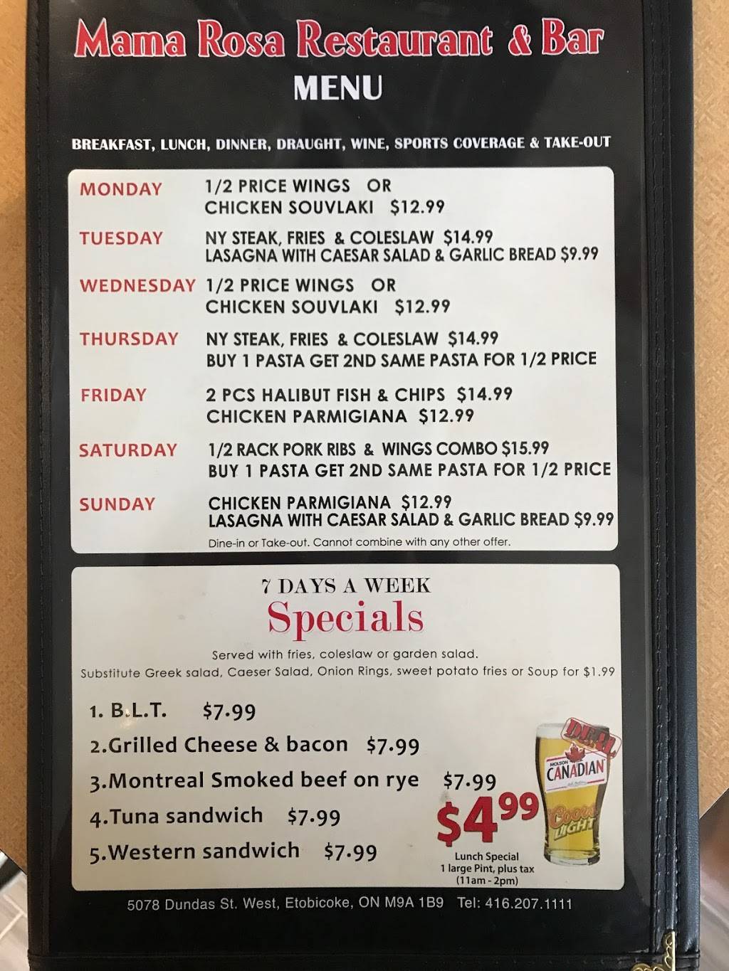 Mama Rosa on Dundas | restaurant | 5078 Dundas St W, Etobicoke, ON M9A 1B9, Canada | 4162071111 OR +1 416-207-1111