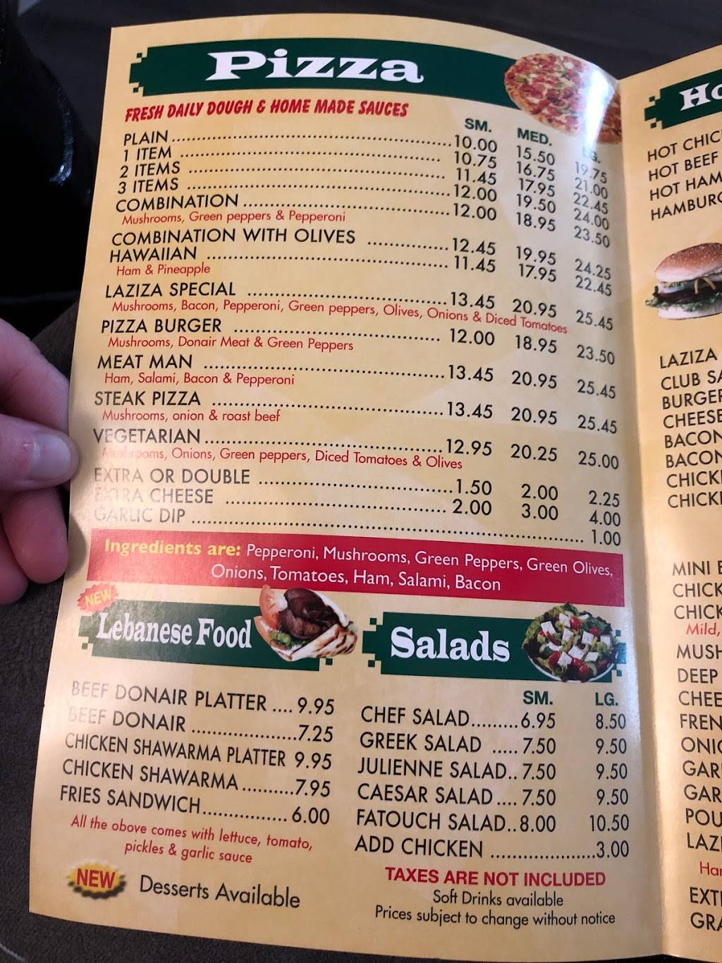 Laziza Pizza | meal delivery | 1756 Bantree St, Ottawa, ON K1B 3W4, Canada | 6137499992 OR +1 613-749-9992