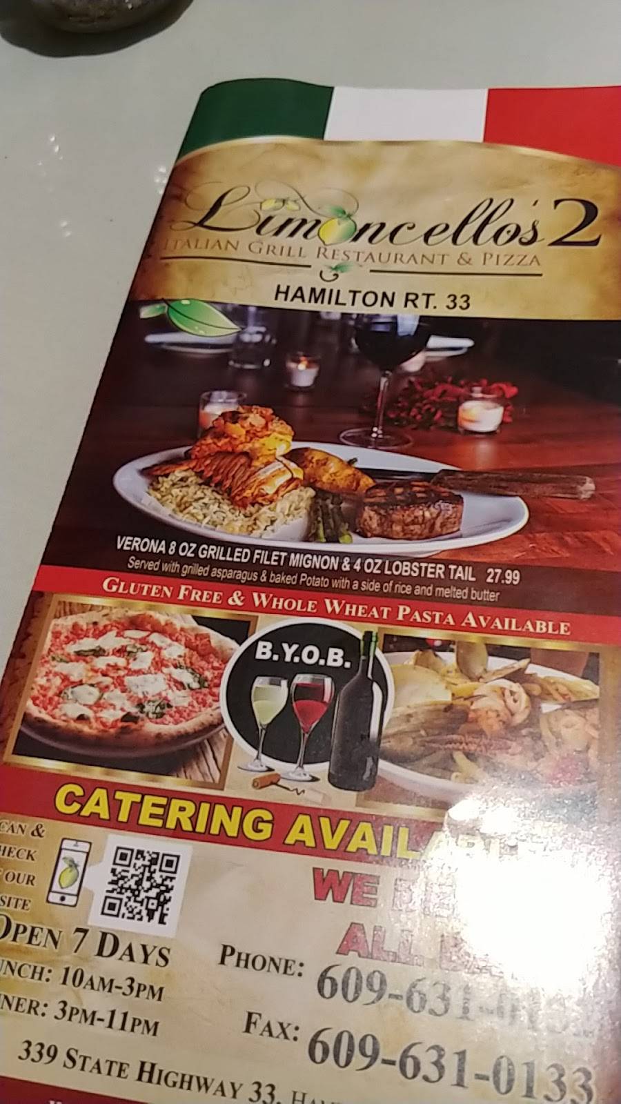 Limoncellos 2 Italian Grill Restaurant | meal takeaway | 339 4420, Trenton, NJ 08619, USA | 6096310132 OR +1 609-631-0132