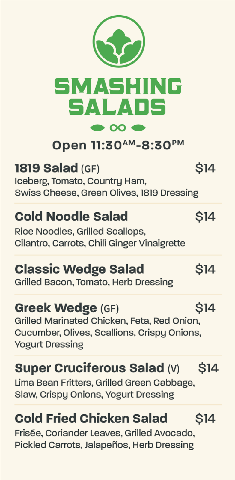 Smashing Salads | restaurant | 1747 Allied St, Charlottesville, VA 22903, USA | 4349898807 OR +1 434-989-8807