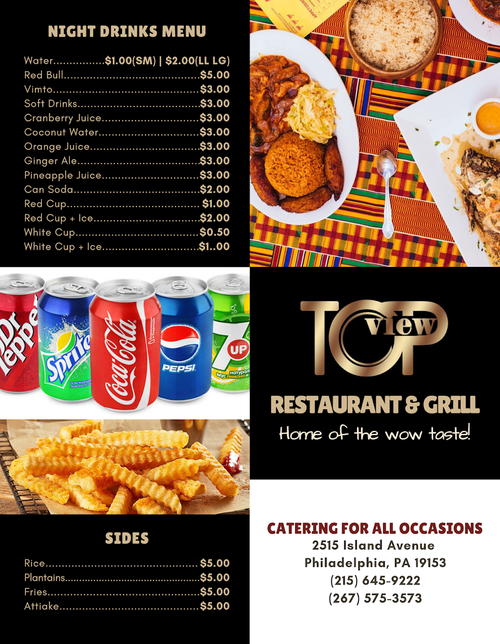 TopView Restaurant & Grill | restaurant | 2515 Island Ave, Philadelphia, PA 19153, USA | 2156459222 OR +1 215-645-9222