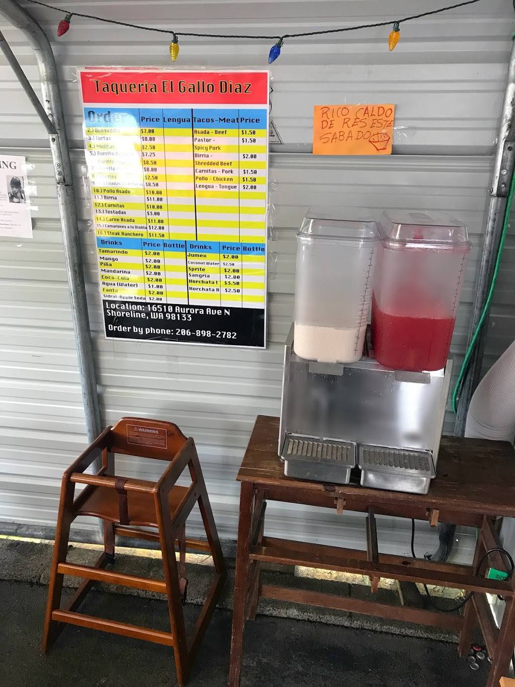 Taqueria El Gallo Diaz | restaurant | 16510 Aurora Ave N, Shoreline, WA 98133, USA | 2068982782 OR +1 206-898-2782