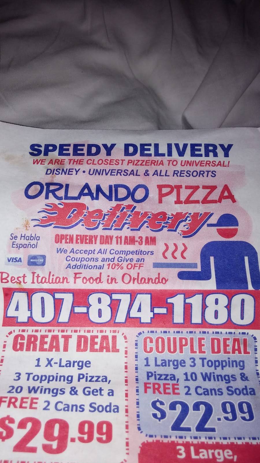 Orlando Pizza Delivery | restaurant | 3242 Vineland Rd, Kissimmee, FL 34746, USA | 4073907007 OR +1 407-390-7007