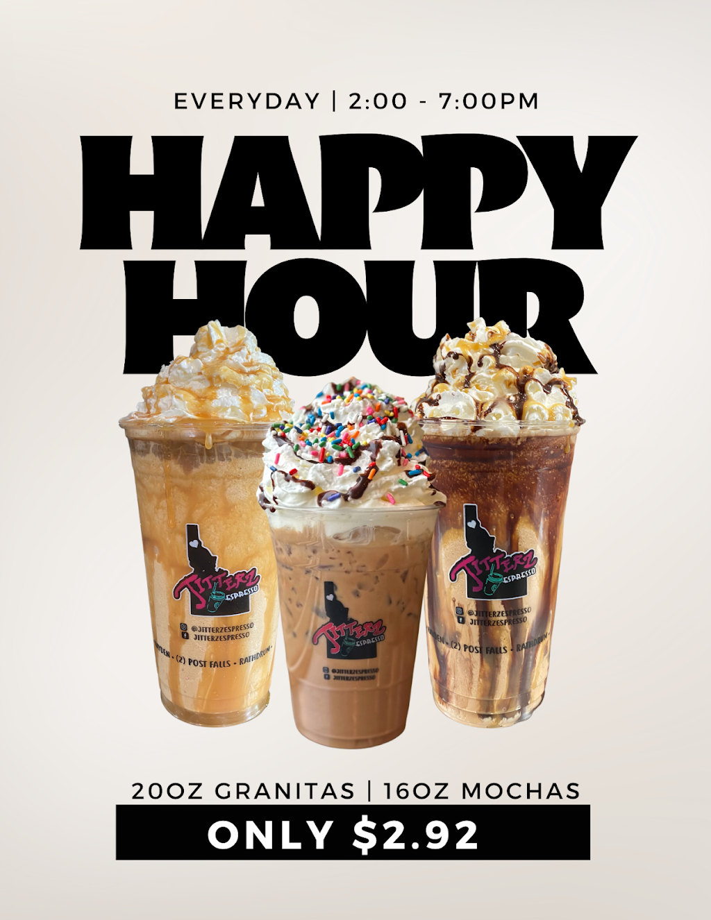 Jitterz Espresso | cafe | 14530 ID-41, Rathdrum, ID 83858, USA | 2087653438 OR +1 208-765-3438