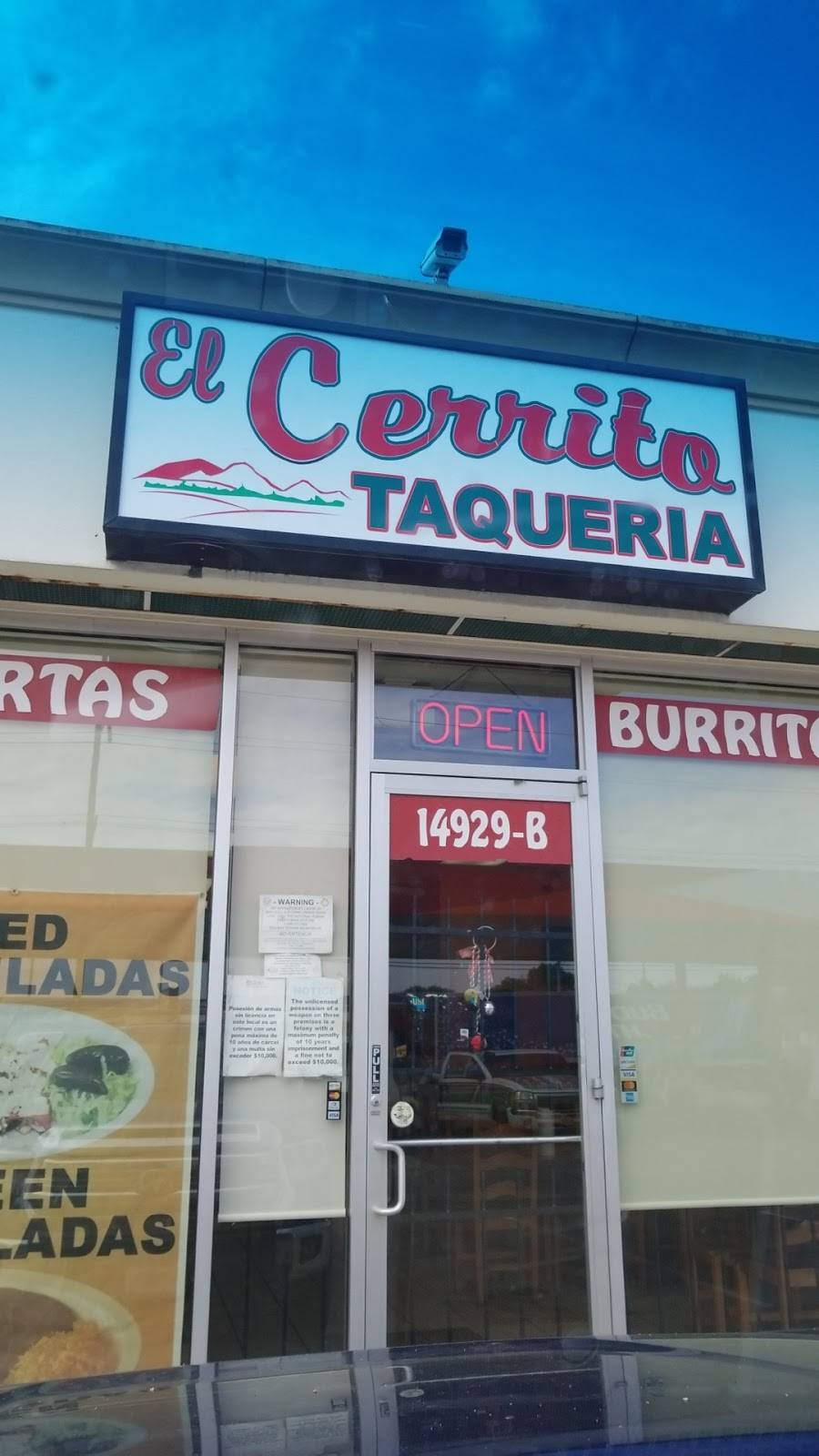 El Cerrito Taqueria | restaurant | 14929 TX-249 #200, Houston, TX 77086, USA | 8323751049 OR +1 832-375-1049