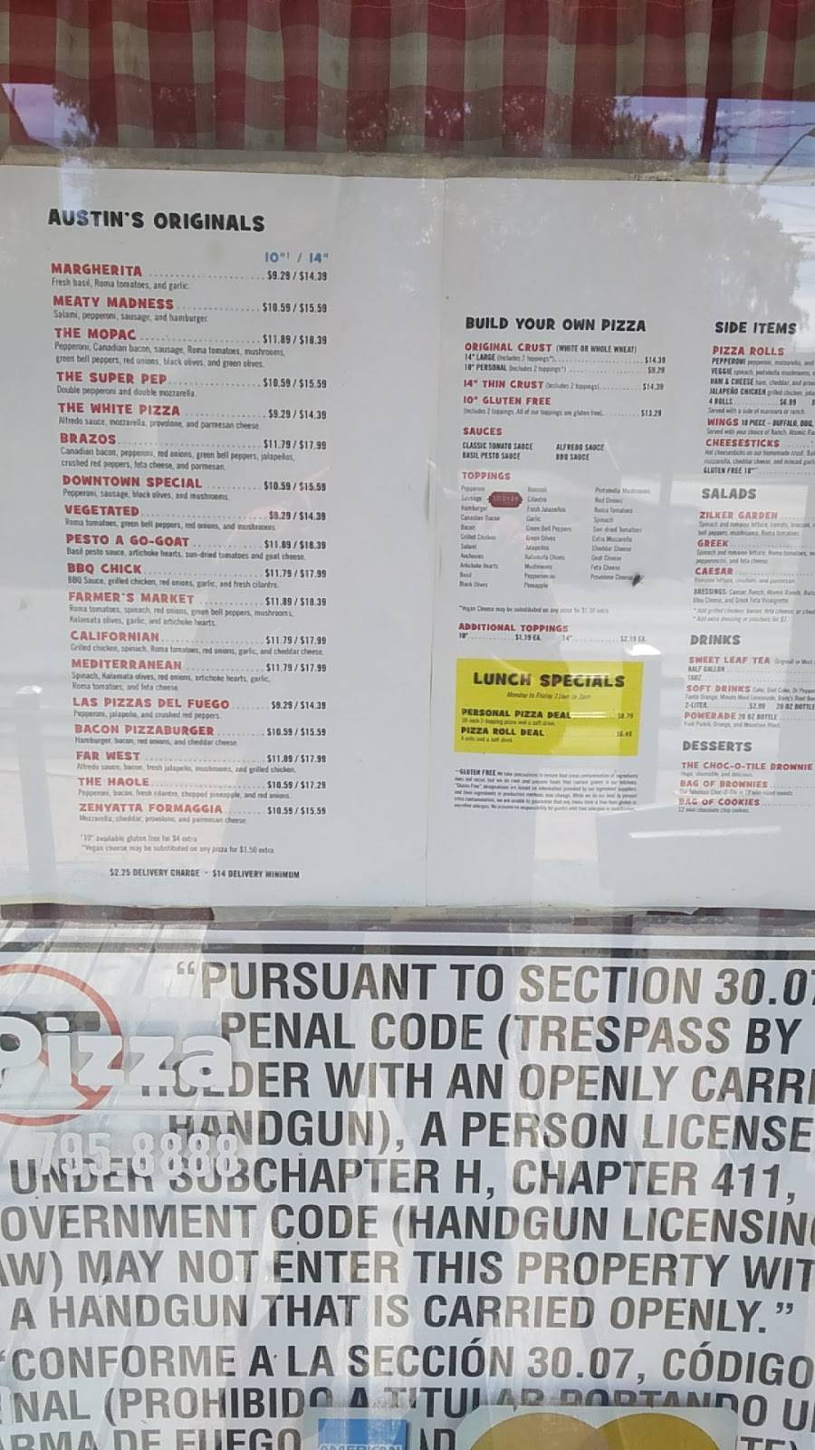 Austins Pizza 35th Street | restaurant | 1600 W 35th St, Austin, TX 78731, USA | 5127958888 OR +1 512-795-8888