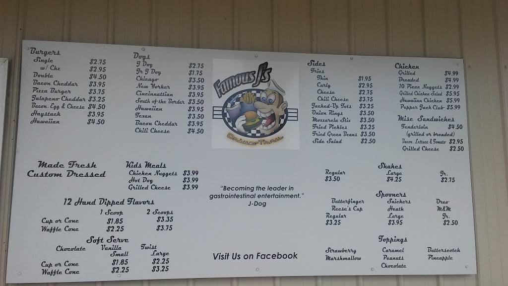 Famous Js | restaurant | 1458, 623 N Market St, Mt Carmel, IL 62863, USA | 6184502179 OR +1 618-450-2179