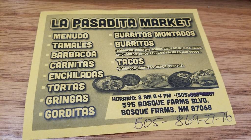 La Pasadita Market | restaurant | 595 Bosque Farms Blvd, Bosque Farms, NM 87068, USA | 5058692776 OR +1 505-869-2776