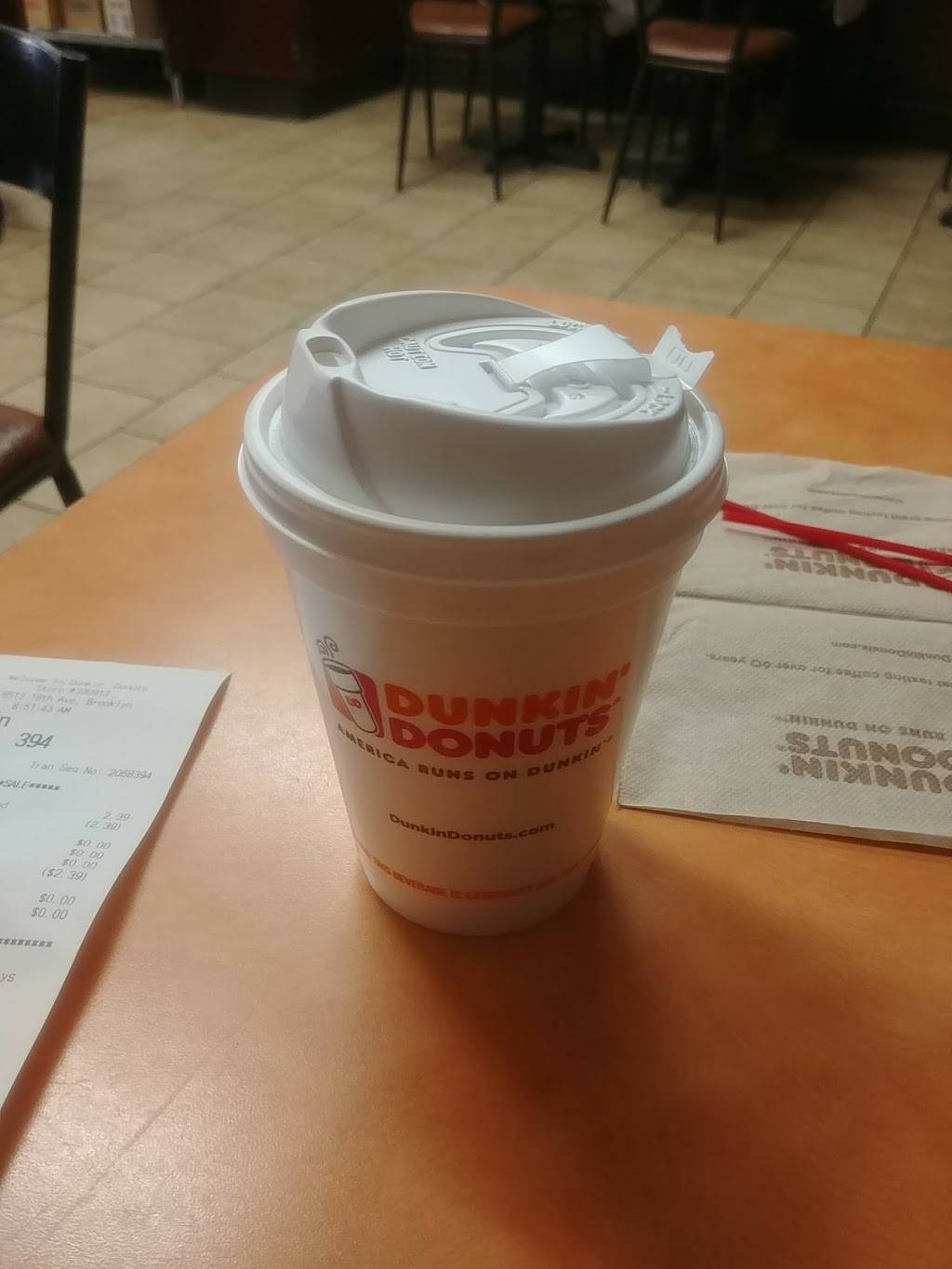 Dunkin Donuts | cafe | 8513 18th Ave, Brooklyn, NY 11214, USA | 7182347488 OR +1 718-234-7488