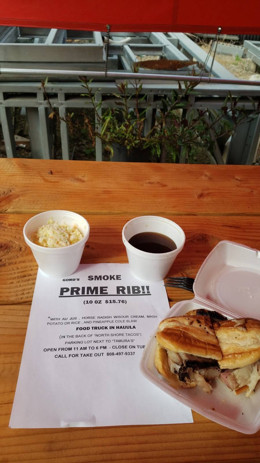 Gords Smoke Prime Rib | restaurant | 54-115 Kawaipuna St, Hauula, HI 96717, USA | 8084979337 OR +1 808-497-9337