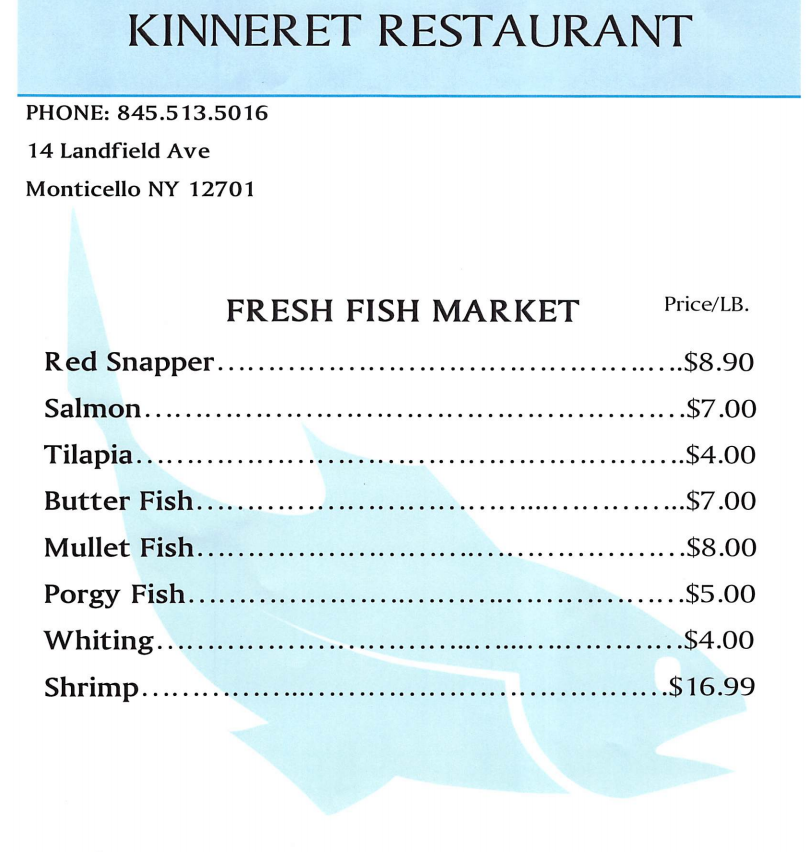 Kinneret Restaurant | restaurant | 14 Landfield Ave, Monticello, NY 12701, USA | 8455135016 OR +1 845-513-5016