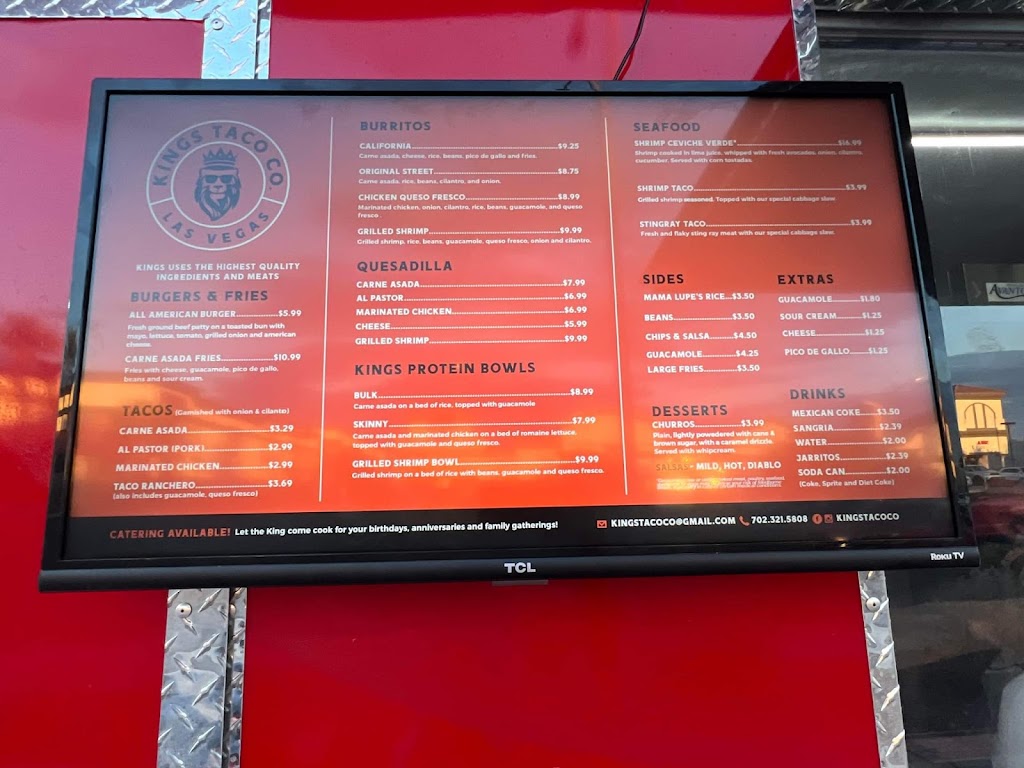 Kings Taco Co. | restaurant | 9445 S Eastern Ave, Las Vegas, NV 89123, USA | 7023215808 OR +1 702-321-5808