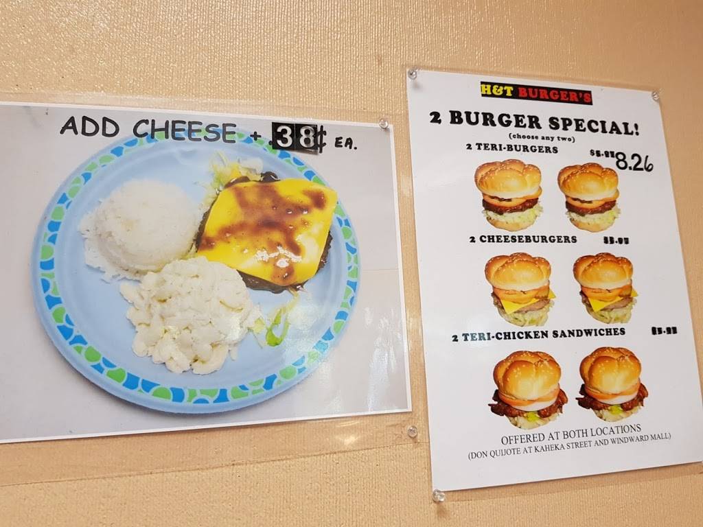 H & T Burgers | restaurant | 46-056 Kamehameha Highway # 107 # 107, Kaneohe, HI 96744, USA | 8082351311 OR +1 808-235-1311