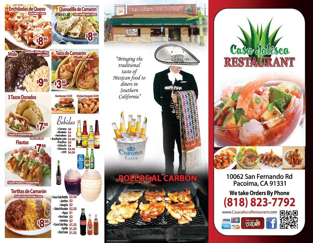 Casa Jalisco Restaurant | restaurant | 10062 San Fernando Rd, Pacoima, CA 91331, USA | 8186862141 OR +1 818-686-2141