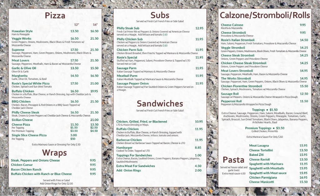 rosies pizzeria | restaurant | 10225 Ocean Hwy unit #310, Pawleys Island, SC 29585, USA | 8433143730 OR +1 843-314-3730