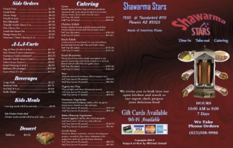 Shawarma Stars | restaurant | 1930 W Thunderbird Rd Suite 110, Phoenix, AZ 85023, USA | 6233089986 OR +1 623-308-9986