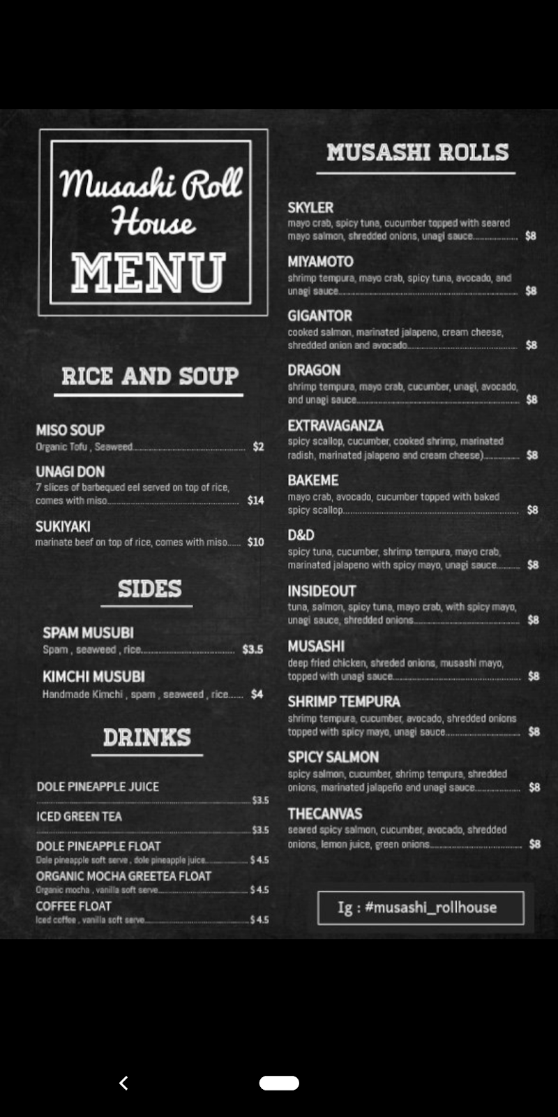 Musashi Roll House | restaurant | 989 112th Ave NE #107, Bellevue, WA 98004, USA | 2538009409 OR +1 253-800-9409