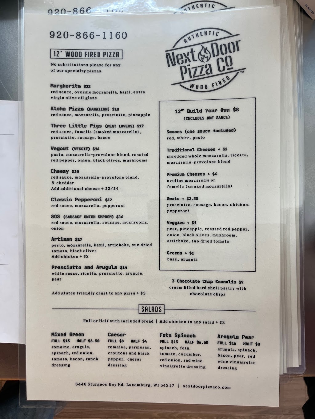 Next Door Pizza Co | restaurant | 6446 Sturgeon Bay Rd, Luxemburg, WI 54217, USA | 9208661160 OR +1 920-866-1160