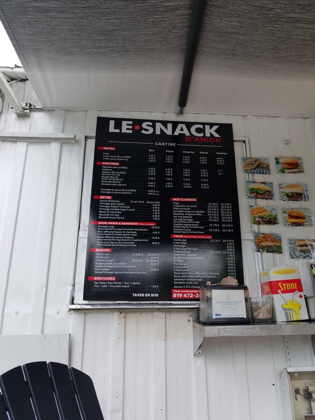 Le snack danick | restaurant | 15-17 Rue Belle Rive, Saint-Nicéphore, QC J2A 1P7, Canada | 8194722444 OR +1 819-472-2444