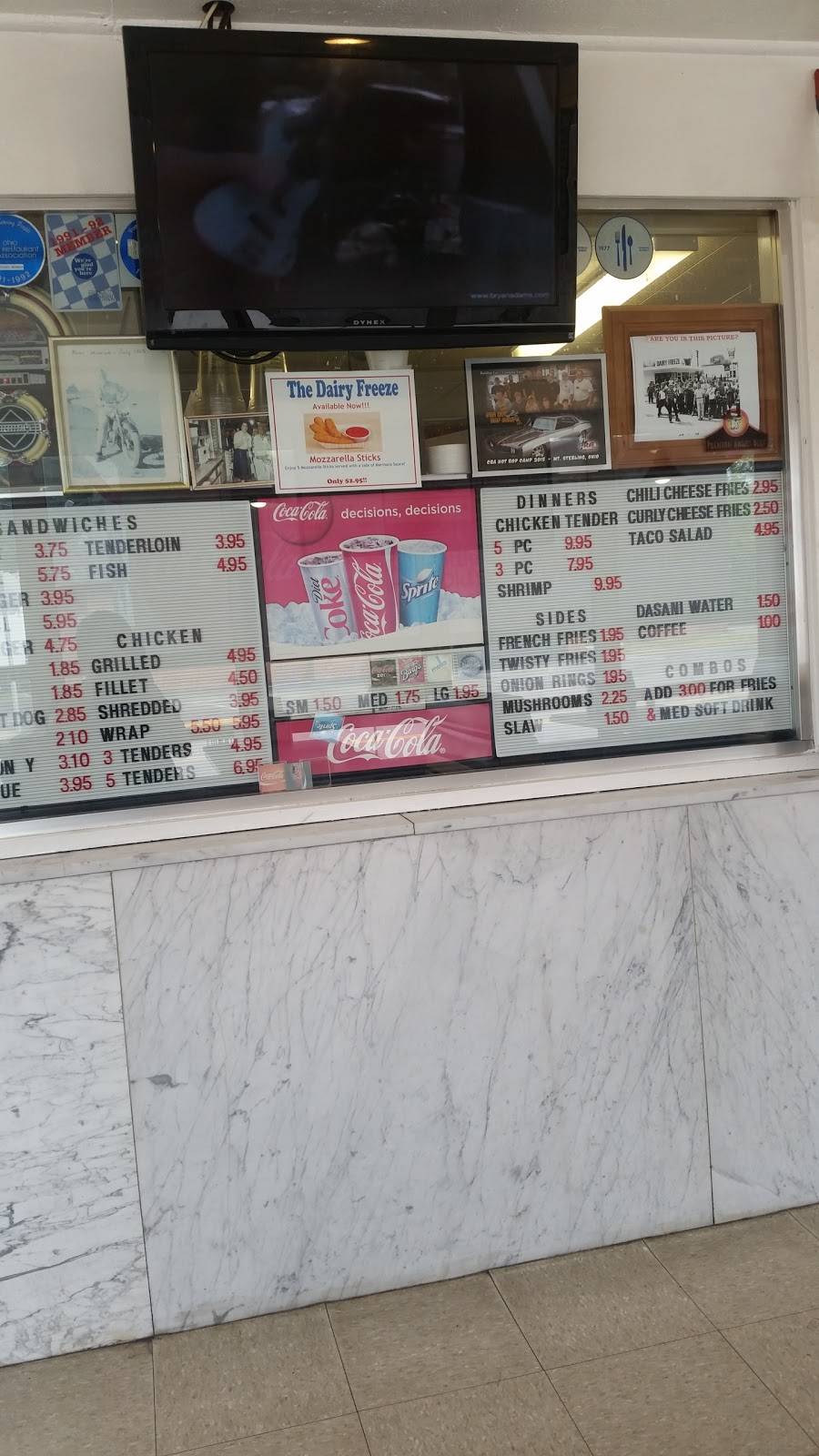 Dairy Freeze | restaurant | 85 N London St, Mt Sterling, OH 43143, USA | 7408692062 OR +1 740-869-2062