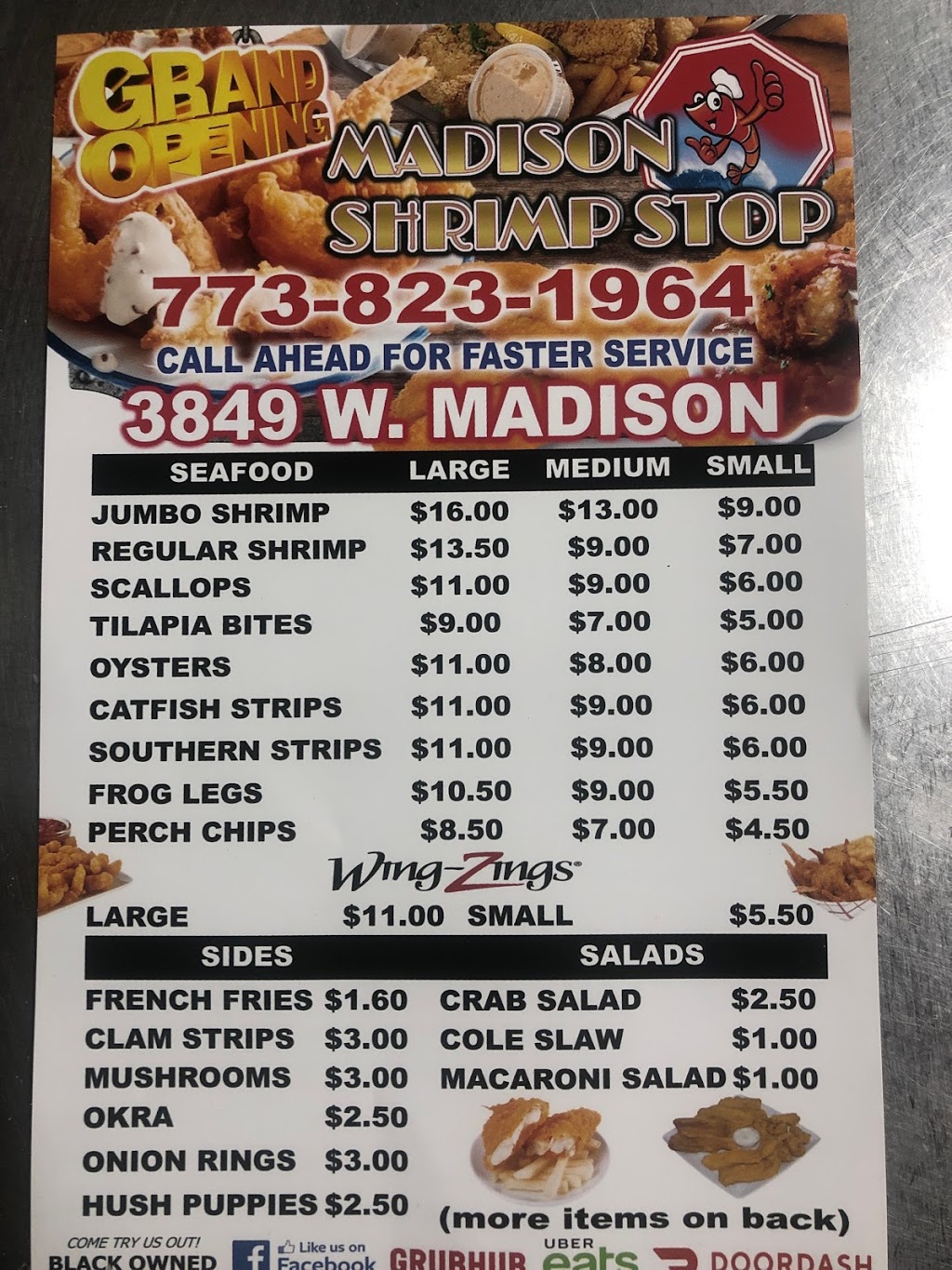 shrimp stop | restaurant | 3849 W Madison St, Chicago, IL 60624, USA | 7738231964 OR +1 773-823-1964