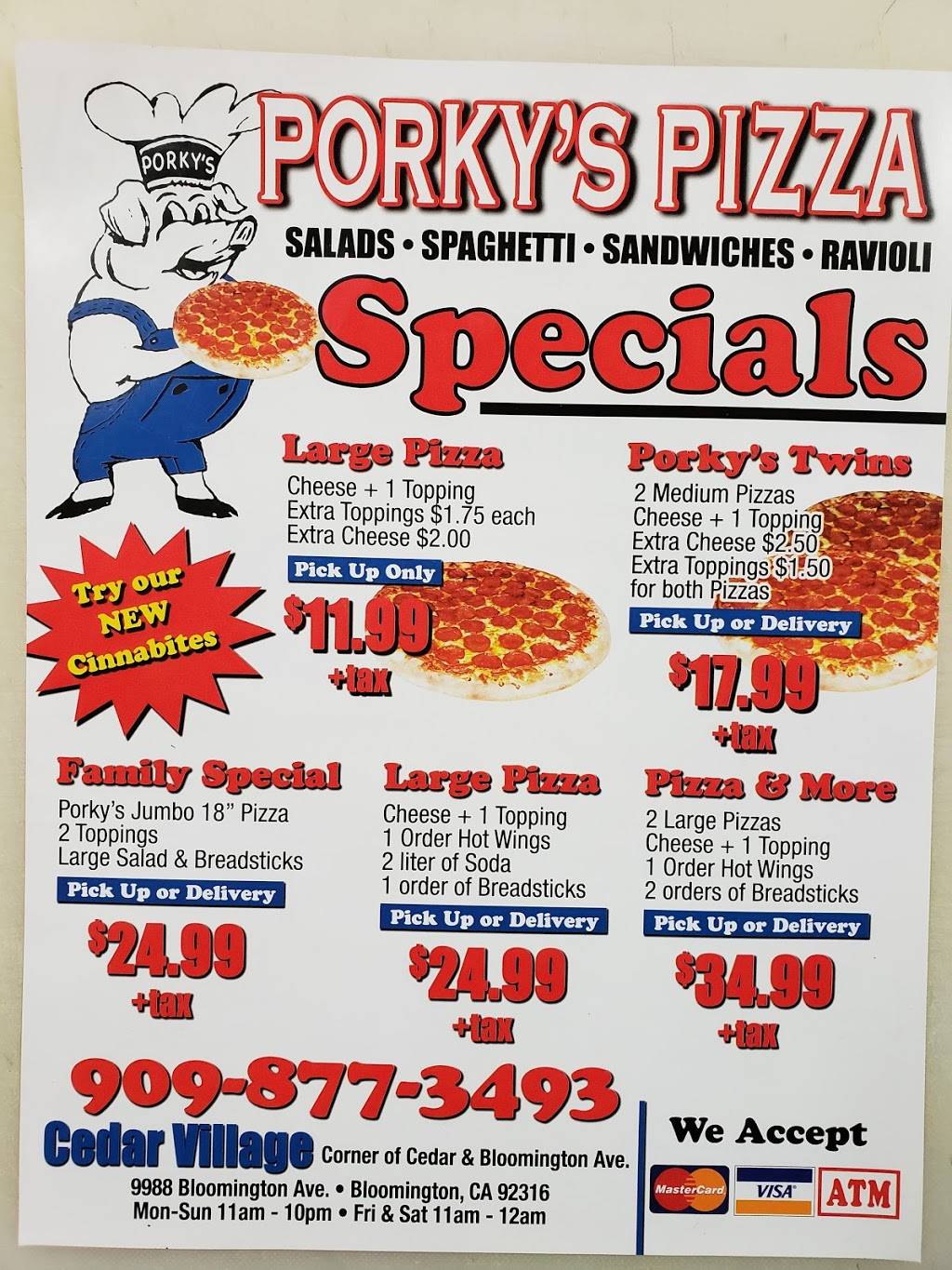 Porkys Pizza | restaurant | 9988 Bloomington Ave, Bloomington, CA 92316, USA | 9098773493 OR +1 909-877-3493