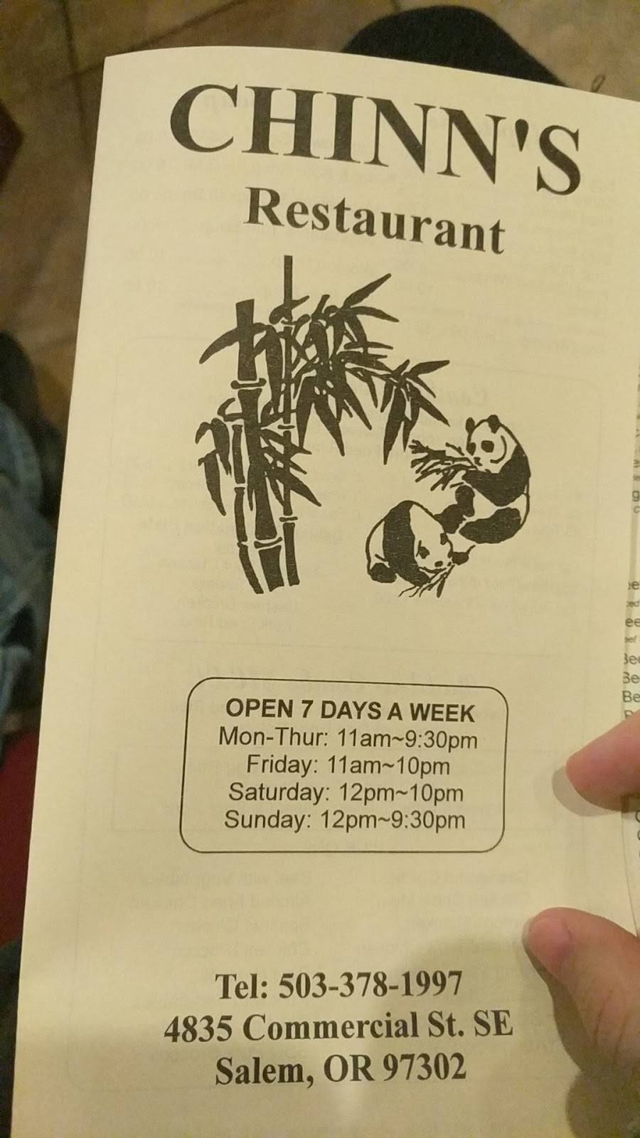 Chinns Restaurant | restaurant | 4835 Commercial St SE, Salem, OR 97302, USA | 5033781997 OR +1 503-378-1997