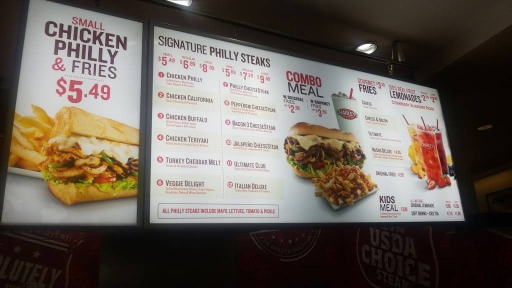 Charleys Philly Steaks | restaurant | 5111 Rogers Ave FC5, Fort Smith, AR 72903, USA | 4794345760 OR +1 479-434-5760