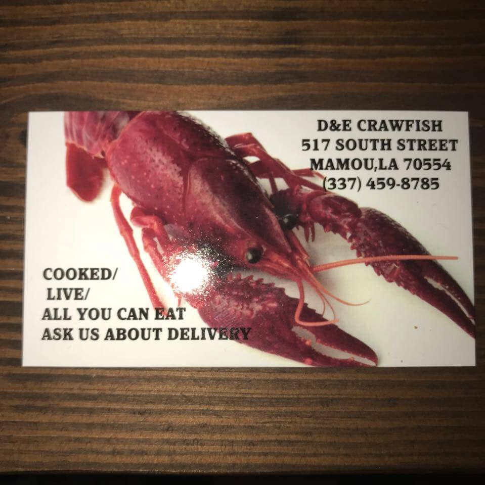 D&E Crawfish on the Go | restaurant | 517 South St, Mamou, LA 70554, USA | 3374598785 OR +1 337-459-8785