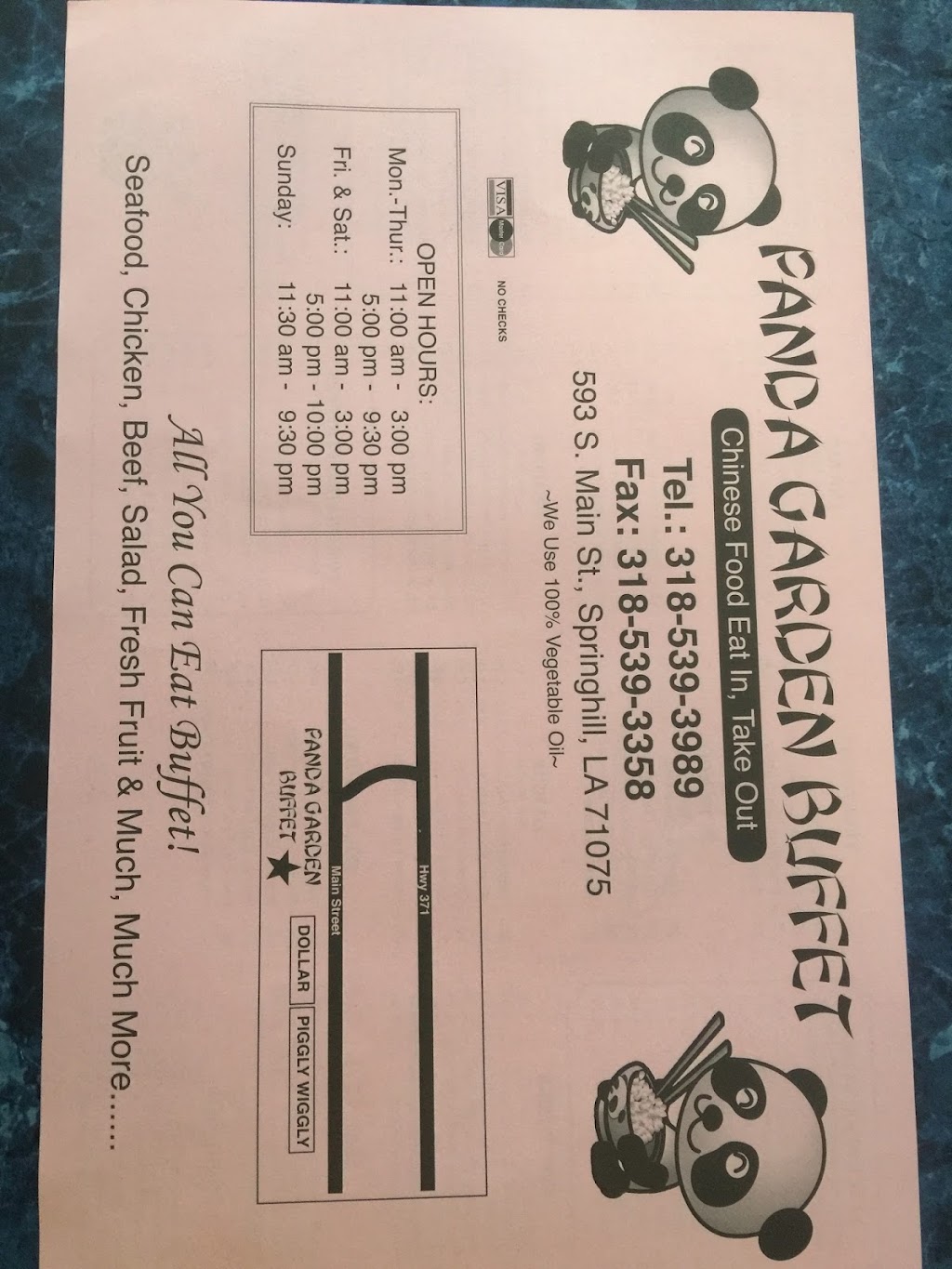 Panda Garden | restaurant | 593 S Main St, Springhill, LA 71075, USA | 3185393989 OR +1 318-539-3989