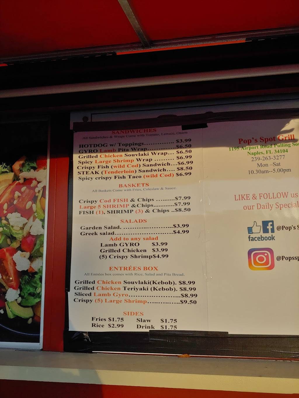 Pops Spot Grill | restaurant | 1195 Airport-Pulling Rd, Naples, FL 34104, USA | 2392633277 OR +1 239-263-3277