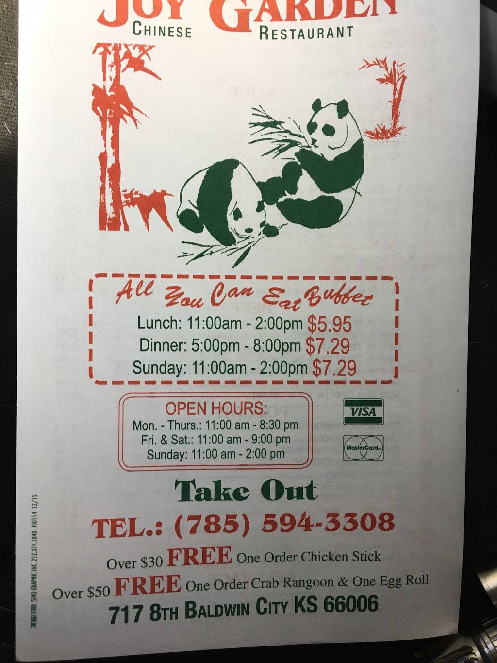 Joy Garden | restaurant | 717 Eighth St, Baldwin City, KS 66006, USA | 7855943308 OR +1 785-594-3308