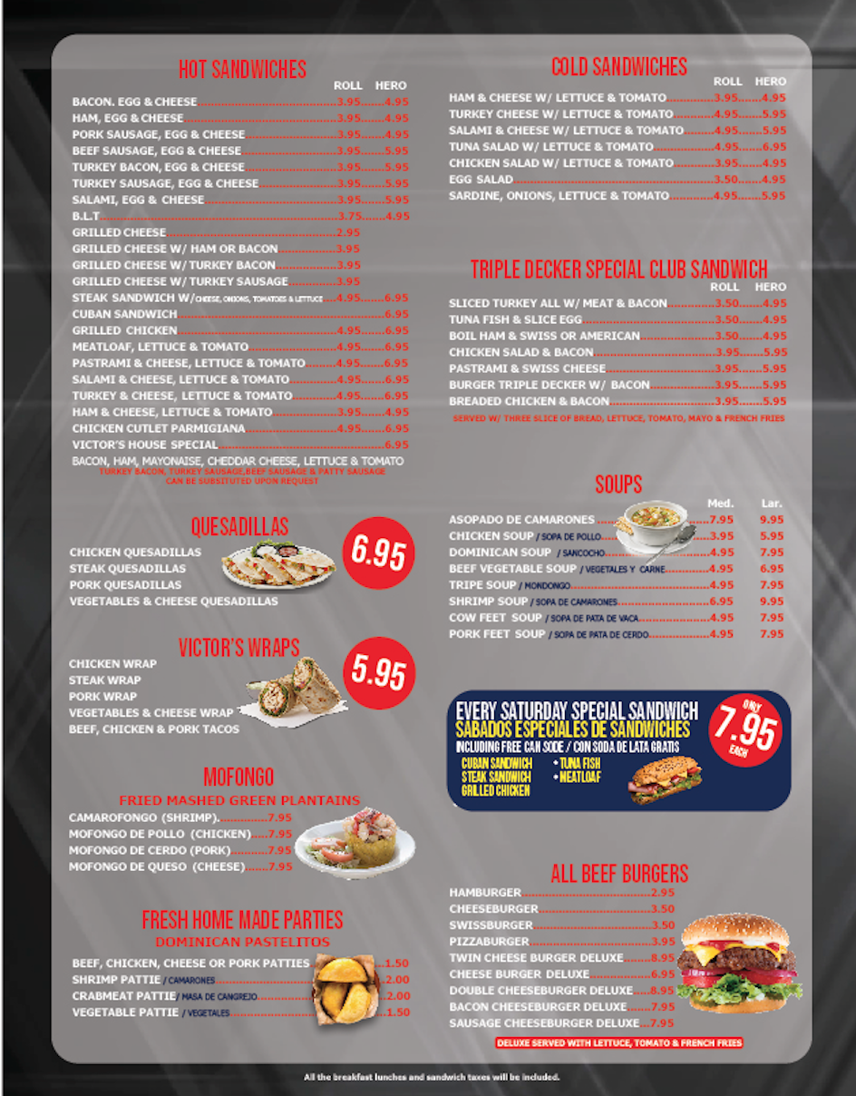 Victors Deli and Grill Restaurant | restaurant | 125-10 Rockaway Blvd, South Ozone Park, NY 11420, USA | 7188459111 OR +1 718-845-9111