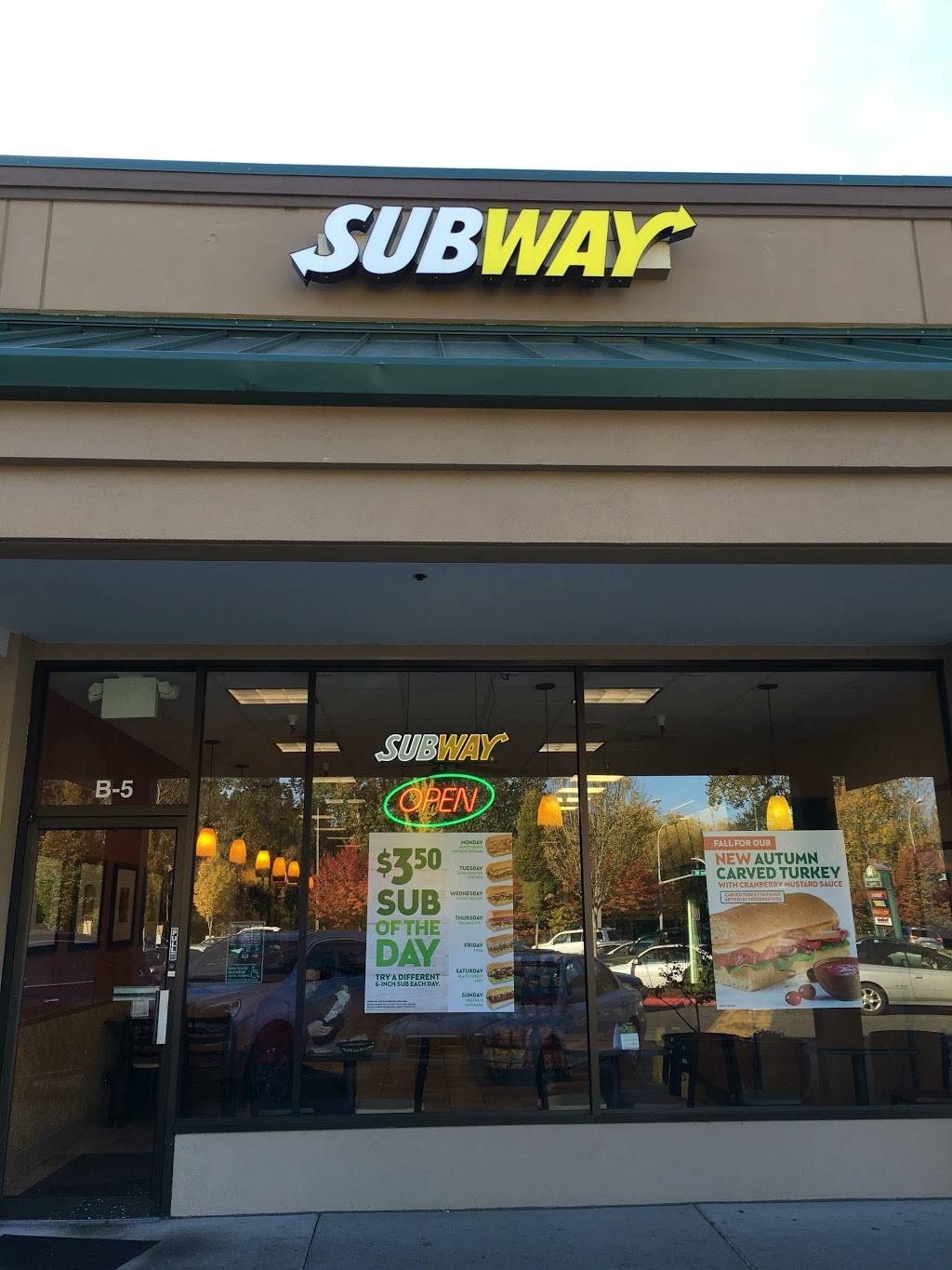 Subway | meal takeaway | 1645 140th Ave NE Space B005, Bellevue, WA 98005, USA | 4257461343 OR +1 425-746-1343