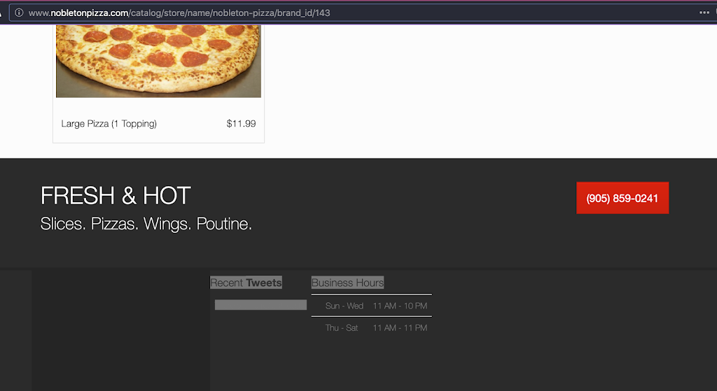 Nobleton Pizza & Wings | restaurant | 13305 York Regional Rd 27, Nobleton, ON L0G 1N0, Canada | 9058590241 OR +1 905-859-0241
