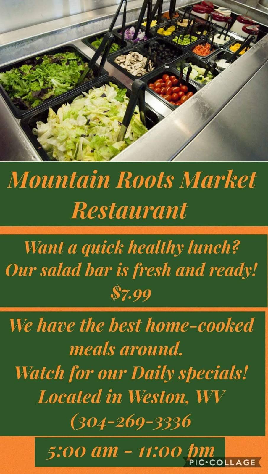 Mountain Roots Market | restaurant | 428 W 2nd St, Weston, WV 26452, USA | 3042693336 OR +1 304-269-3336