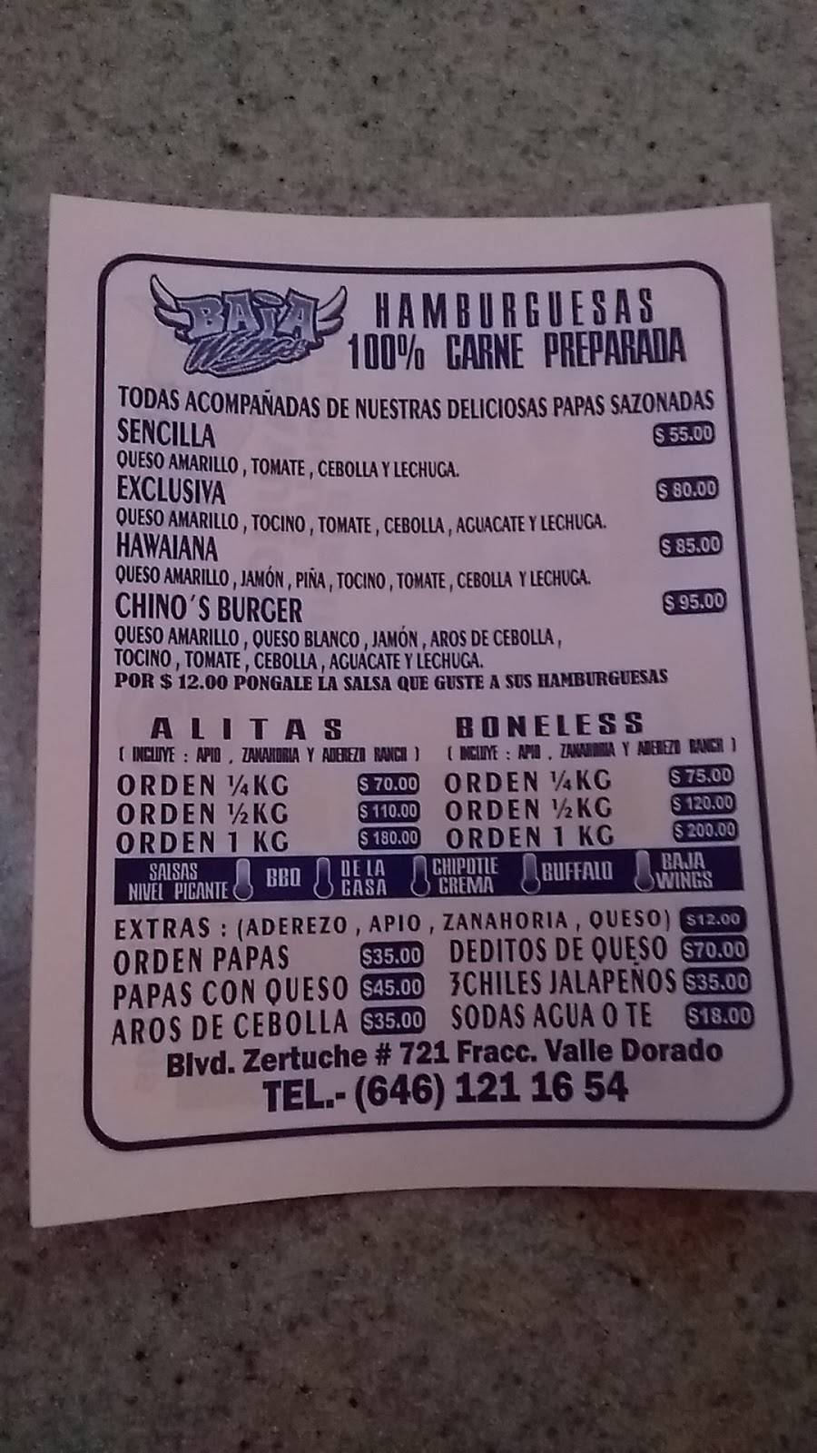 Baja Wings | restaurant | Blvd. Gral. Juan Zertuche 721, Valle Dorado, 22890 Ensenada, B.C., Mexico | 016461211654 OR +52 646 121 1654