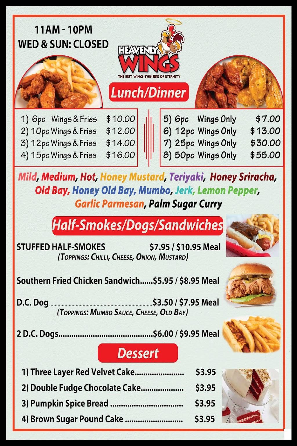 Heavenly Wings | restaurant | 19815 Germantown Rd, Germantown, MD 20874, USA | 2404784914 OR +1 240-478-4914
