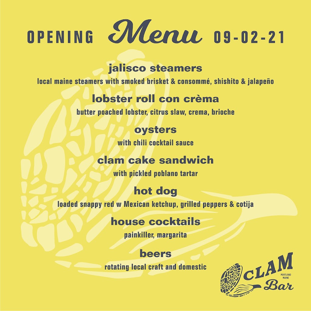 Clam Bar Portland | restaurant | 199 W Commercial St, Portland, ME 04102, USA | 2072663825 OR +1 207-266-3825