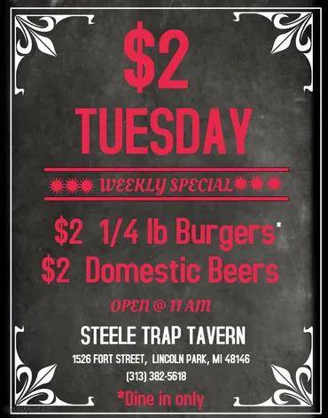 Steele Trap Tavern | restaurant | 1526 M-85, Lincoln Park, MI 48146, USA | 3133825618 OR +1 313-382-5618