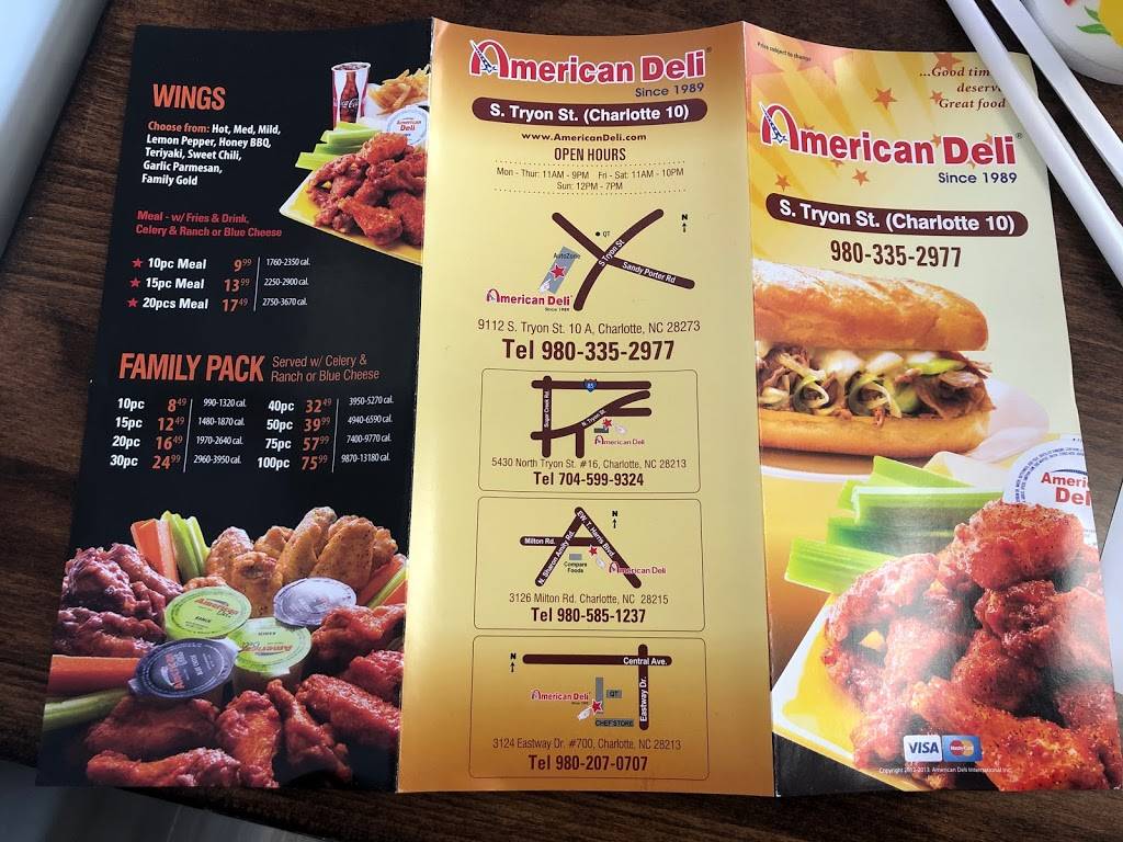 American Deli | restaurant | 9100 S Tryon St #C, Charlotte, NC 28273, USA | 9803352977 OR +1 980-335-2977